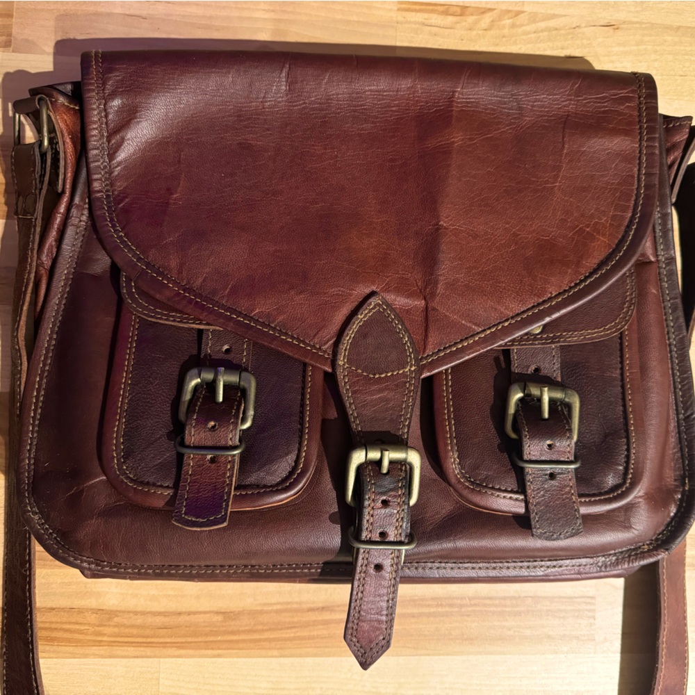 COPY-Goat Leather Messenger/Laptop/Satchel Bag